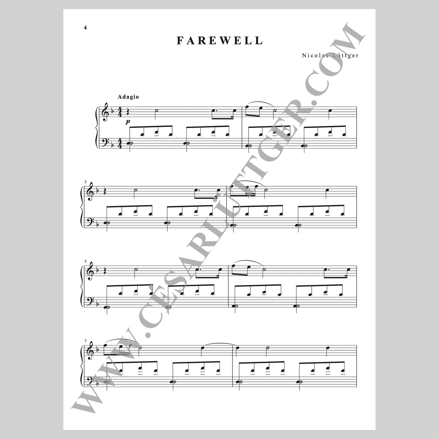 Farewell - Sheet Music